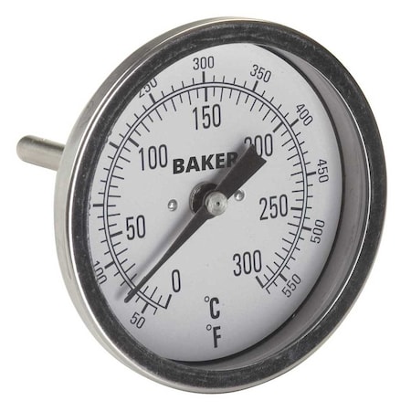 Baker Instruments T30025-550 Bimetal Thermometer, 50 to 550 deg F (0 to 300 deg C) T30025-550